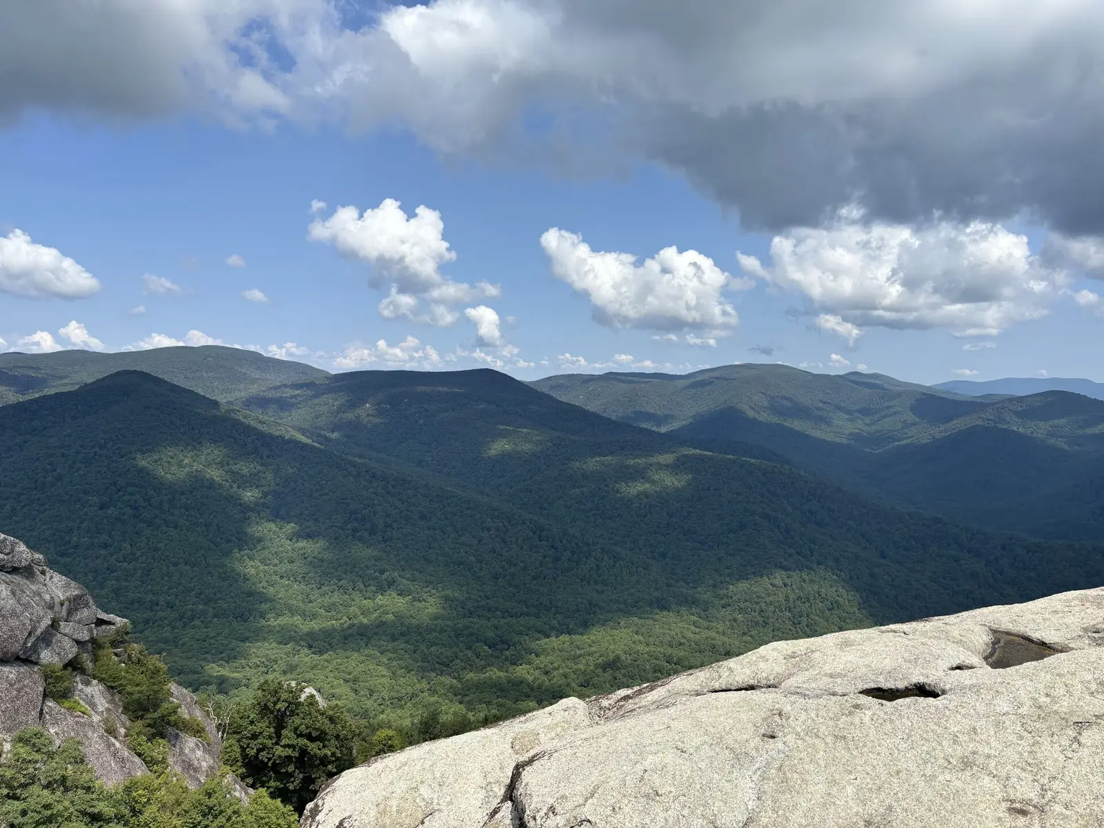 Granite boulders on top of Old Rag Mountain