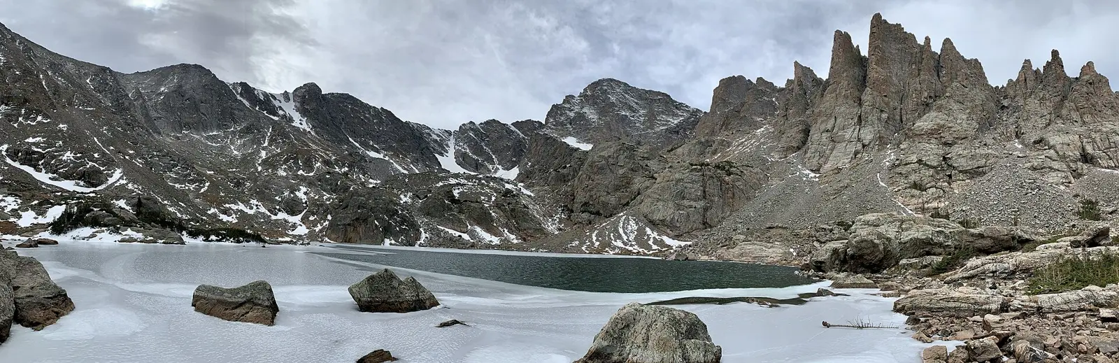 Sky Pond below the Sharkstooth